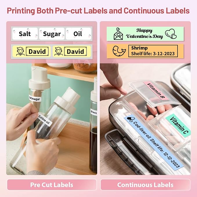 Phomemo Label Maker, Bluetooth Mini Portable Label Printer for Home School | Small Label Maker Machine with Tape, Lightweight Rich Templates Fonts Icons for Home, School Classroom Name Label, Office