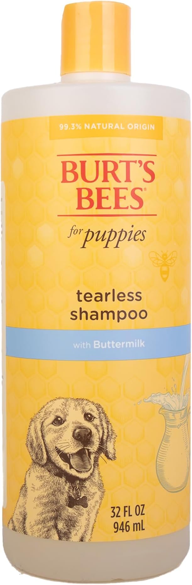 BURT'S BEES FOR PETS Tearless Puppy Shampoo with Buttermilk, 95% Natural Origin Formulas, Shampoo for Puppies - Gentle Dog and Puppy Shampoo Tear Free, Best Puppy Shampoo Tearless, 32 oz