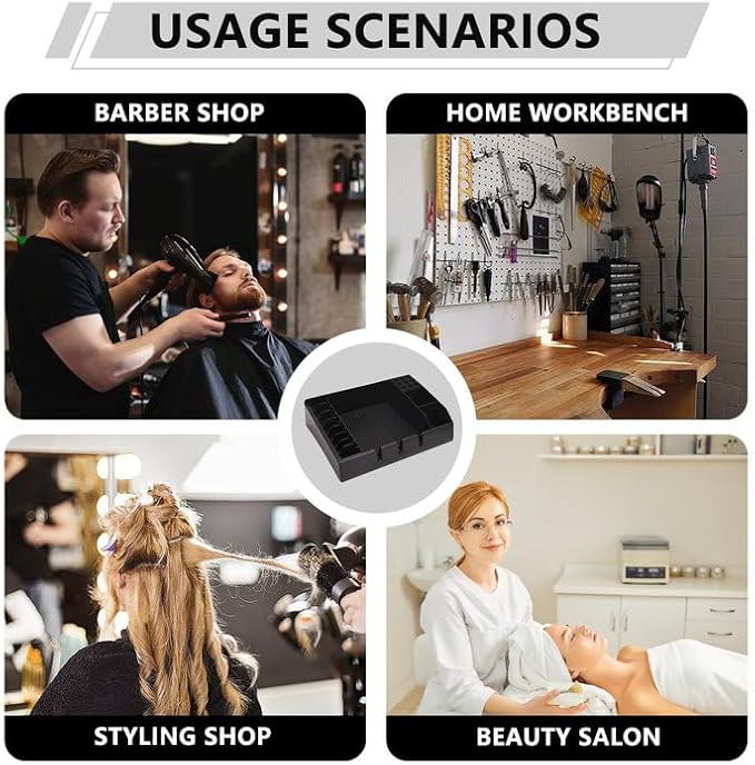 Barber Clippers Tray Station Hair Trimmer Holder Multifunctional Razors Case Stylist Hairdressing Combs Clips Scissors Holder(12.87" X 8.9")