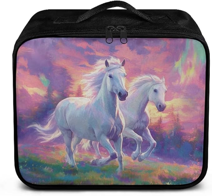 Rnyleeg Aurora Horse First Aid Bag Empty Large First Aid Travel Kit Portable Medical Supplies Bag with Smooth Zipper Easy to Clean and Storage