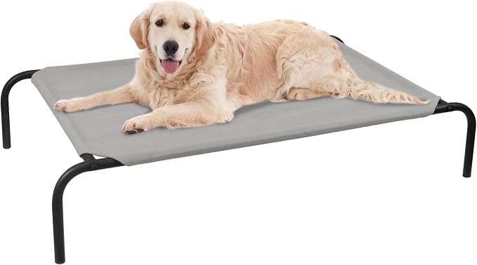 Elevated Dog Bed for Large Dogs, Raised Dog Bed with Breathable Mesh, Non Slip, Easy to Clean, 50.5 Inches, Grey | Raised Dog Bed with Breathable Mesh, Non Slip, Easy to Clean, 50.5 Inches, Grey