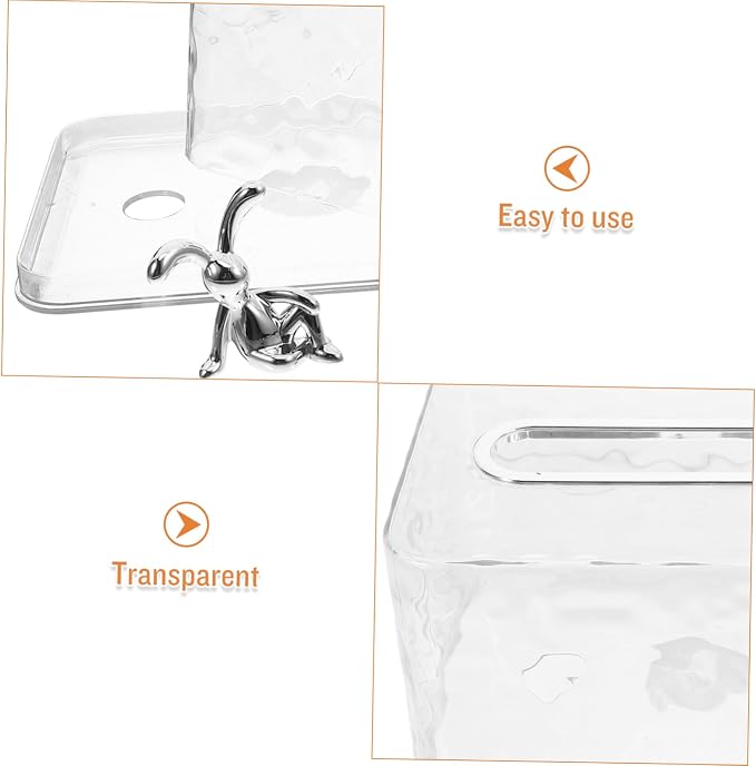 Clear Tissue Box Holder Elegant Tissue Dispenser for Home Office Decor Space-Saving Design Transparent Storage for Easy Item Identification