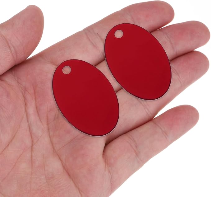 Rebower Aluminum Blank Tags Engraving Metal Stamping Blanks,[for Number Tag, Dog Tag,Pendant Decoration] - 1.5 x 1 Inch/Red / 25 Pcs