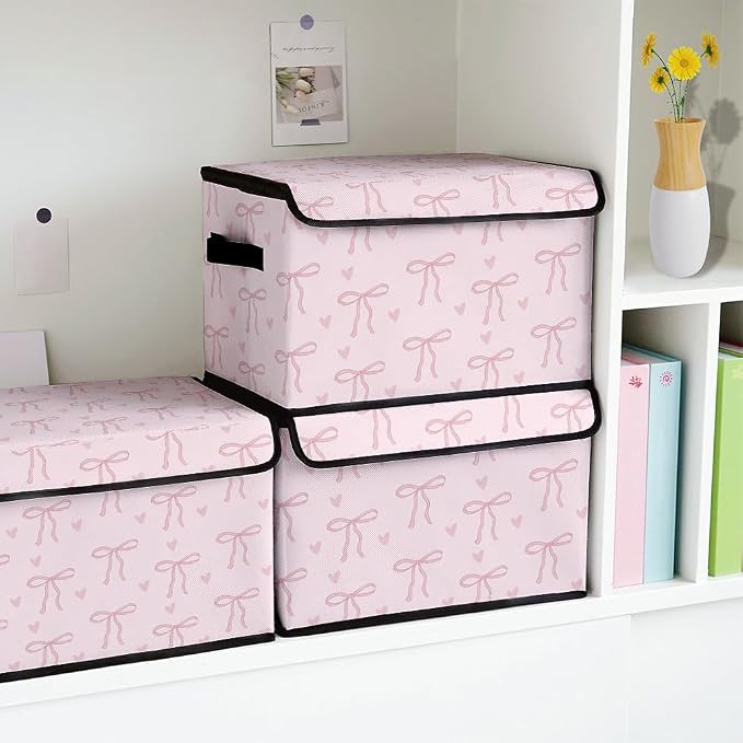 Stackable Clothes Storage Bins with Lids 3 Pack | Closet Organizers Fabric Box for Home and Office,Blanket Clothes Organizers,Under Bed Storage Containers