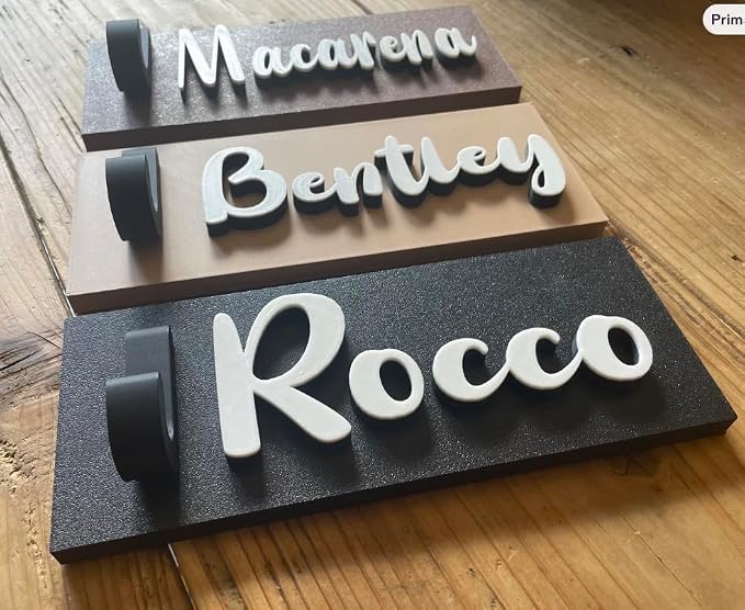 Personalized Dog Leash Holder, Custom Pet Name Wall Hook, Dog Collar Holder, Entryway Organizer, Minimalist Dog Decor, PLA Bioplastic