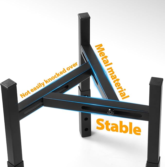 Adjustable Raised Dog Bowl Stand, Metal Elevated Feeding Station for Dogs, Without Bowls