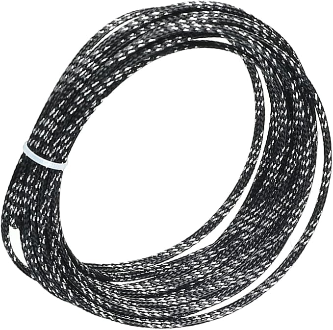 Jutagoss PET Expandable Braided Cable Sleeve, 16.4ft - 3/16 inch Black Silver Cable Management Sleeve, Wire Loom Tube Cord Protector for USB Cable, Power Cord, Audio Video and More, 1Pc