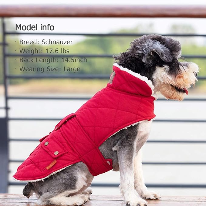 KYEESE Waterproof & Windproof Dog Coat for Small Dogs Puffer Jacket