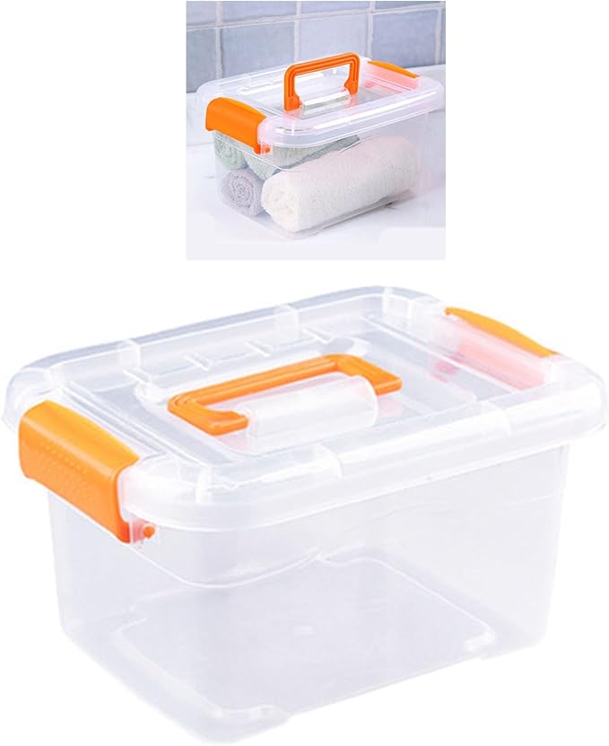 Zopsc Clear Storage Bins with Latching Buckles, Heavy Duty Plastic Container Box with Lids, Portable Storage Bin for Home Organization, Medium