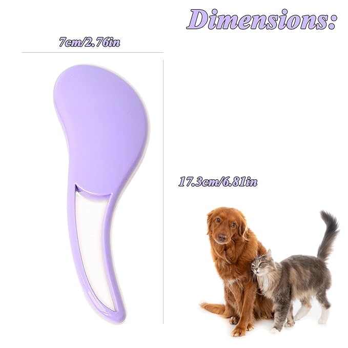 Dog Grooming Brush, Soft Puppy Massage Brush, Pet Hair Bathing Brush Comb, Hangable Grooming Tool for Poodles, Teddy, Yorkies, Maltese, Shih Tzu, Chihuahua (Purple)