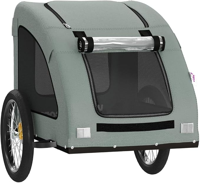 Pet Bike Trailer for Small Dogs, Foldable Bicycle Cargo Carrier with Steel Frame, Red and Black, Oxford Fabric, Load Capacity 66.1 lb