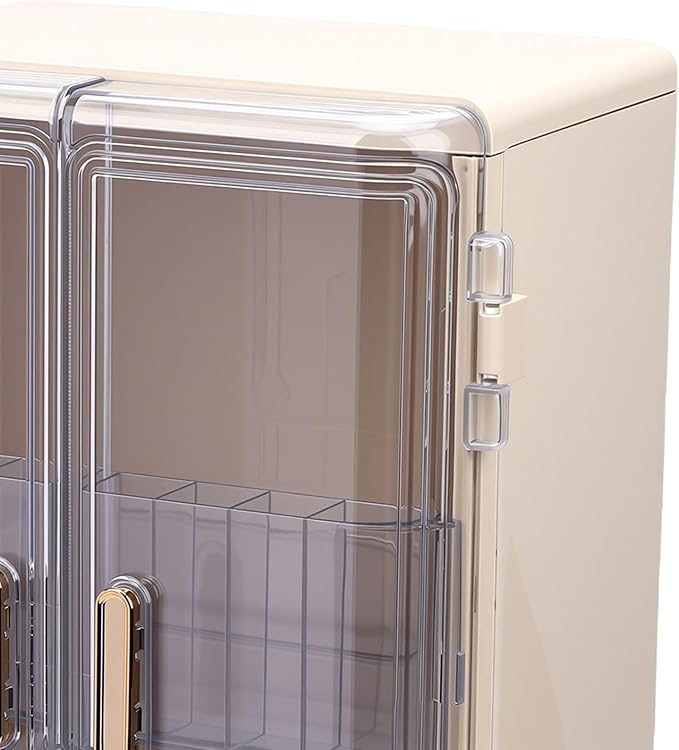 Dpofirs Transparent Door 3 Tier Makeup Storage | Skincare Organizer For Countertop Vanity Large Capacity Jewelry Lipstick Box