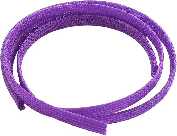Jutagoss PET Expandable Braided Cable Sleeve, 1.64ft - 5/16 inch Purple Cable Management Sleeve, Wire Loom Tube Cord Protector for USB Cable, Power Cord, Audio Video and More, 1Pc