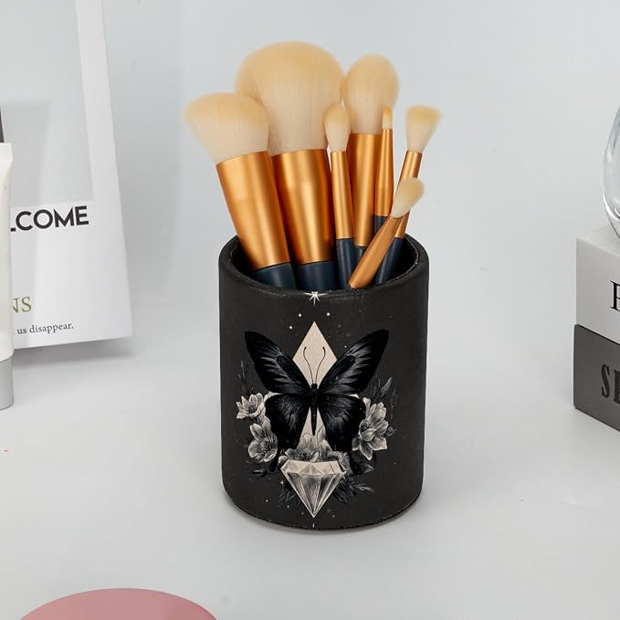 Butterfly Pen Holder, Pencil Cup Marker Brush Holder Desk Storage Case, Desktop Organizer for School Office Home Supplies