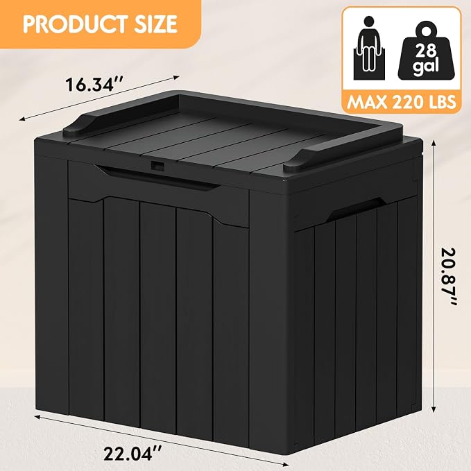 YESHOMY 30 Gal Plastic Storage Bins with Lid Stackable Box Organizers for Living Room, Office, Dorm, 2 Pack, Black