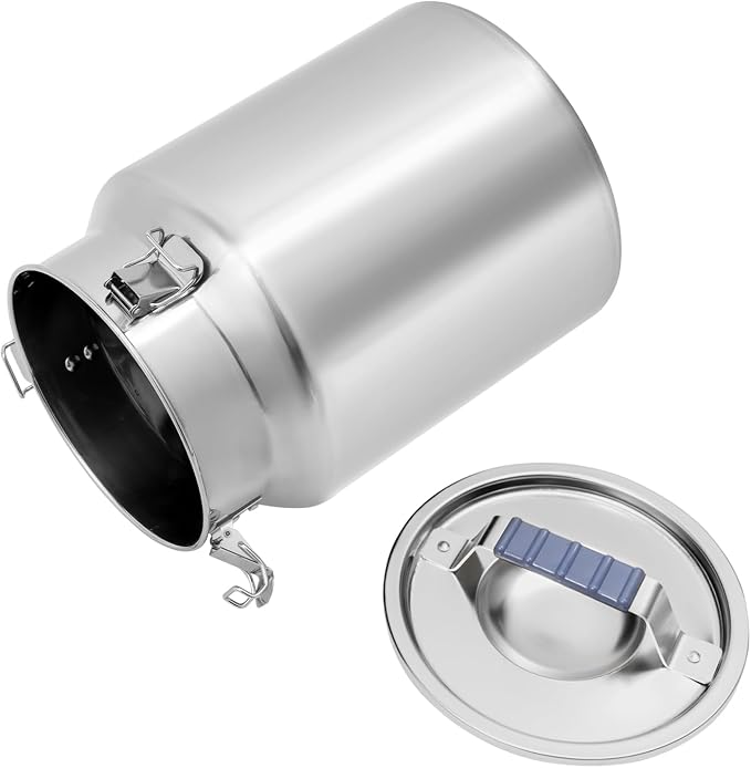 12L Stainless Steel Rice Storage Container with Airtight Lid&Handle, Silver | Secure 3-Buckle Locking Lid, Portable Handle and Wide Opening, Stores Rice, Flour, Pet Food, Tea, Oil, Milk, Grains