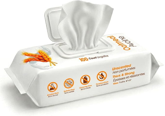 Best Pet Supplies 8" x 9" Large Unscented Dog Wipes - Cleaning and Deodorizing for Paws and Coat - Gentle Formula with Oatmeal Vitamin E for Puppies and Cats - 100 Count