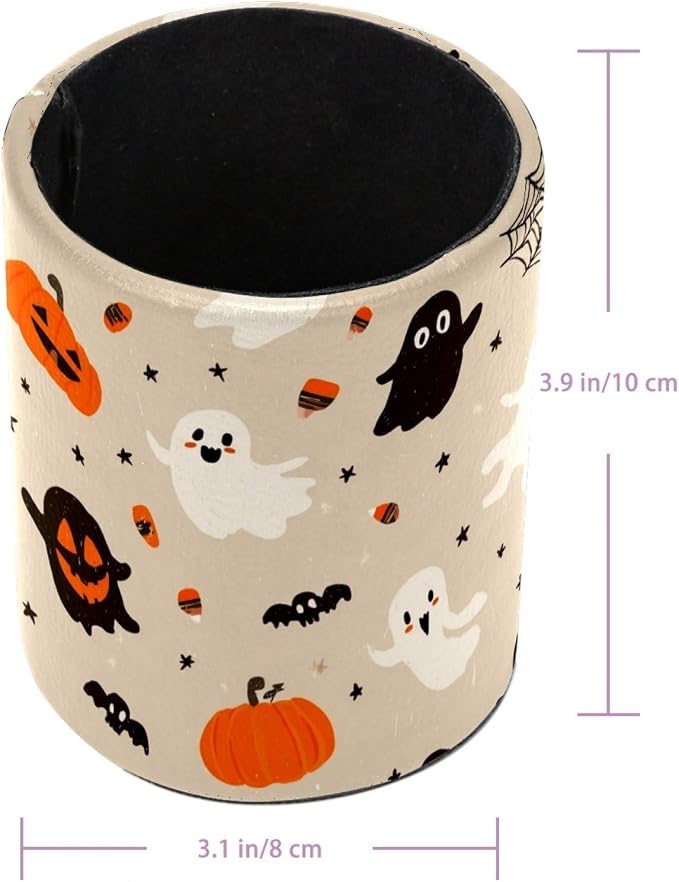 Halloween Pumpkin Pen Holder, Pencil Cup Marker Brush Holder Desk Storage Case, Desktop Organizer for School Office Home Supplies