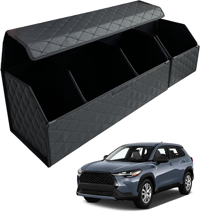 Car Trunk Organizer for For Toyota Corolla Cross - Custom Fit,Large Space Outdoor Trunk Organizer with Leather,Hook and Loop Fastener,4-Layer Cover,For Toyota Corolla Cross2022-2025