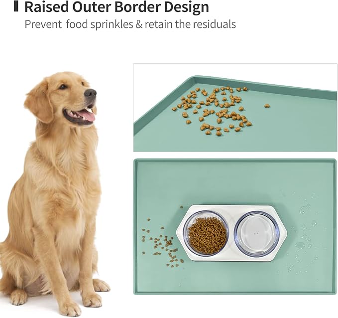 Silicone Dog Food Mat Waterproof Pet Feeding Tray for Small Medium Dogs