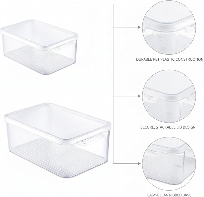 Rectangular Clear PET Storage Bin