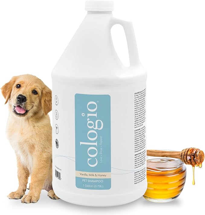 Dog Shampoo with Manuka Honey, Moisturizing Dog Shampoo for Sensitive and Dry Itchy Skin, Shampoo for Dogs with Allergies and Dry Skin, Odor Eliminator, Paraben-Free, Made in USA 1 Gallon