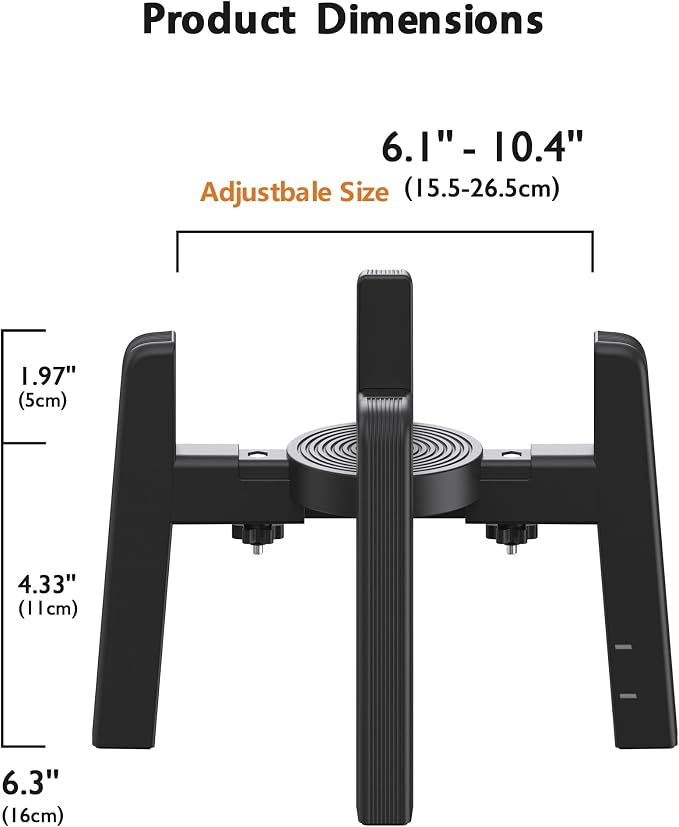 CZPET Dog Bowl Stand Width Adjustable [2 Pack, Stand Only] | Elevated Pet Water & Food Feeder Stand for Medium and Large Pets, Raised Stable and Anti-Slip Raised Bowl