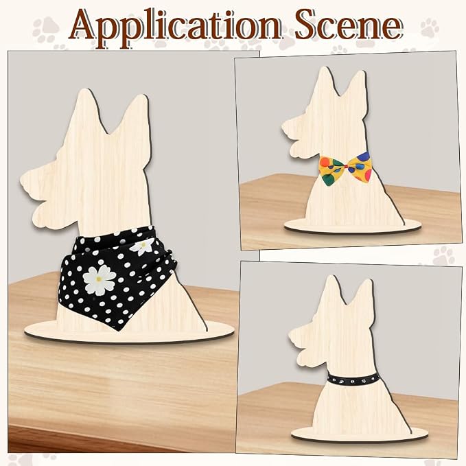 Pet Clothing Display Stand 11.8 x 9.1 x 0.2 Inch Dog Mannequin for Clothing Scarf Bandana Wood Dog Silhouette Display Stand for Pet Store Shops Window Show Photography Prop Home Decoration
