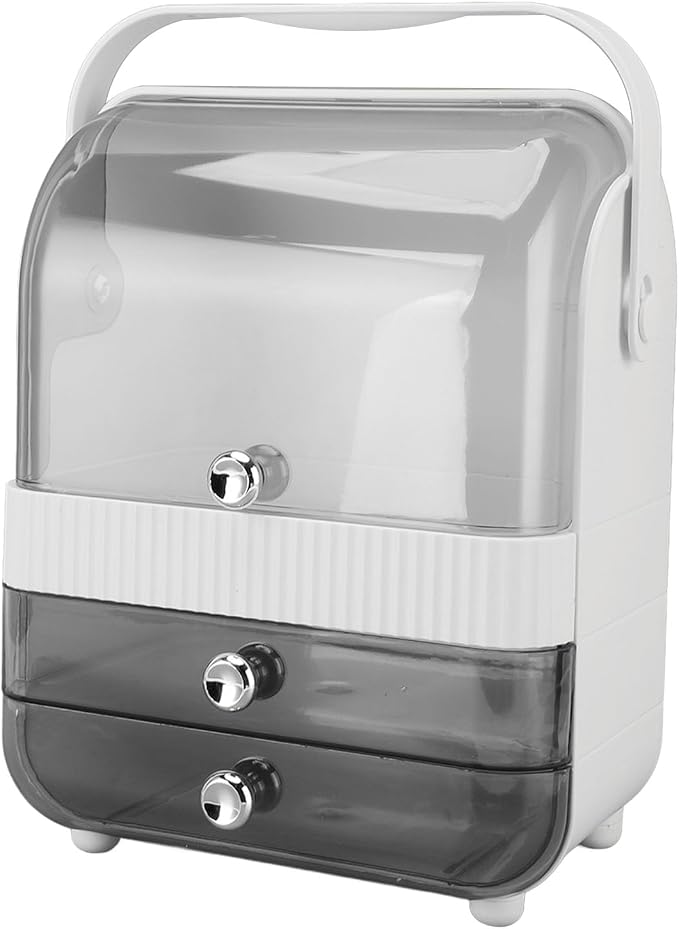 Makeup Organizer with PET Material and 2 Drawers for Bathroom Countertop (Large)