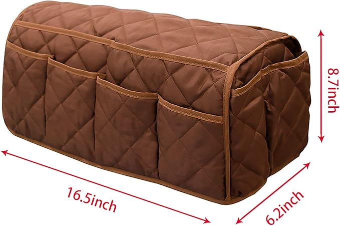 2 in 1 Waterproof Armrest Covers Sofa Arm Organizer with 14 Pockets for Tablet Magazines TV Remote Holder, Anti-Slip Recliner Couch Armchair Slipcover Furniture Sofa Arm Protector Storage Caddy Pouch
