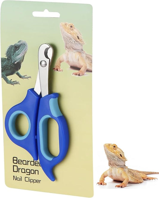 KEUYE Bearded Dragon Nail Clippers,Stainless Steel Bearded Dragon Toe Nail Clippers with Precise Angled Edges (Blue)