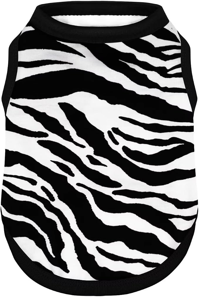 Adorable Zebra Print Dog Shirts – Lightweight, Cozy Outfit for Small to Medium Dogs, Soft & Snuggly Pet Wear for Everyday Comfort and Cuteness.Black XL