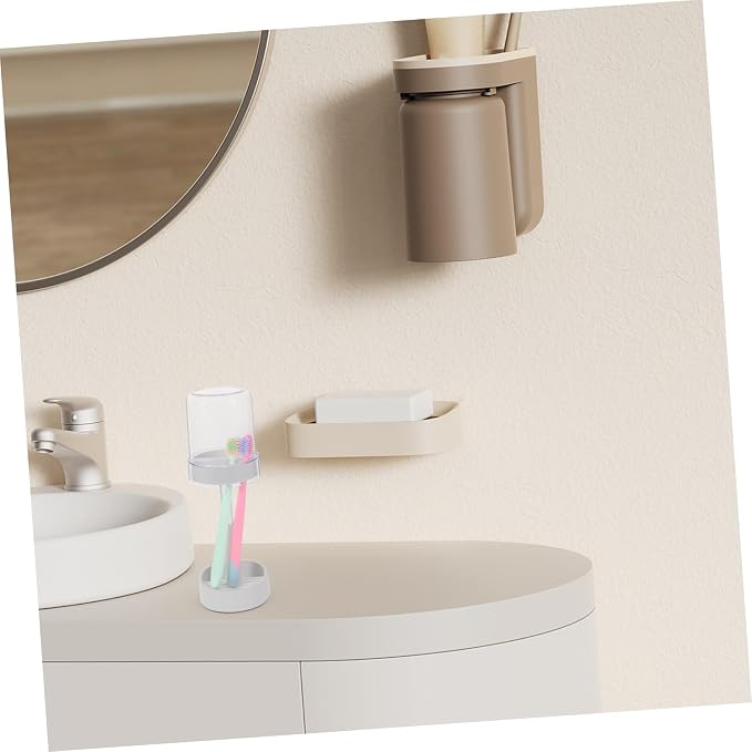 Toothbrush Storage Rack with Slot Toothpaste Organizer Storage for Electric Toothbrushes Portable Design for Travel and Home Use Friendly Aesthetic
