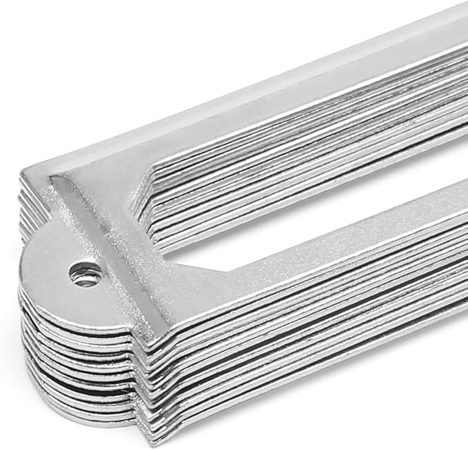 50 PCS Metal Label Holders 60x17mm Silver with Screws | Iron Nickel-Plated Rust-Proof, 60x17mm Fits 44x10mm Label, Screws Included, For Cabinet Drawer File Box