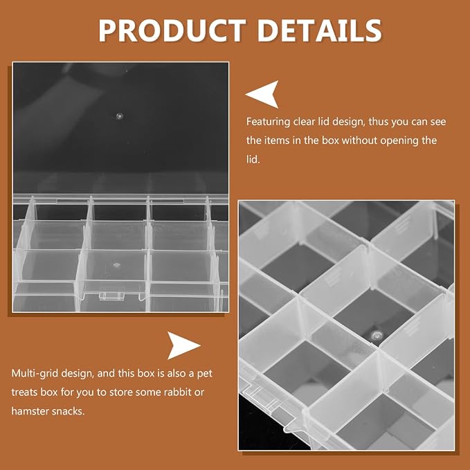 Ipetboom Plastic Container Pet Treats Container Small Box Chew Toys Box for Rabbit Hamster Guinea Pig Chinchilla Bunny Plastic Food Containers