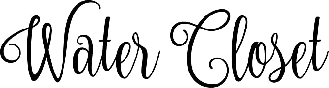 Water Closet 11.25w x 3h Label | Kitchen Pantry Organization | Die Cut Vinyl Decal | Black Fancy Font (Sticker Only)