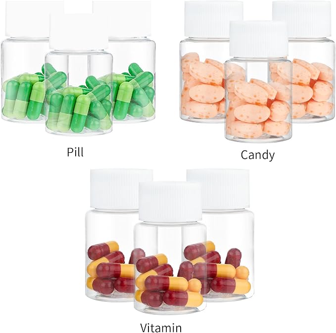 WLLHYF 4Pcs Clear Pill Bottle, 300ml Empty Clear Plastic Pill Bottles Medicine Bottle Empty Reagent Bottles Chemical Containers with Caps for Liquid Solid Powder (300ml)