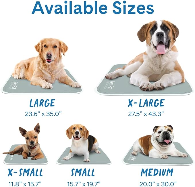 The Green Pet Shop Cool Pet Pad - Extra Small, Sage Grey - Self-Cooling, Pressure Activated Mat for Dogs & Cats from 0-8 lbs - Non-Toxic Gel, No Water Needed