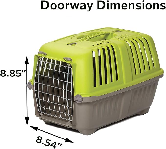 MidWest Spree Travel Carrier, 24-Inch, Small Pet Crate, Blue | Hard-Sided Pet Carrier, Steel Door, Ventilated Design, Locking Tabs, Easy Assembly