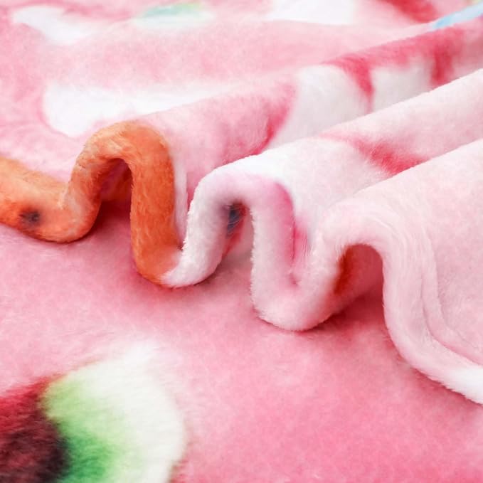Bnuitland Pink Donut Blanket, 300 GSM Double Sided Giant Realistic Funny Gift Throw for Sofa Bed, Super Soft Novelty Food Blanket for Kids/Pets and Adults