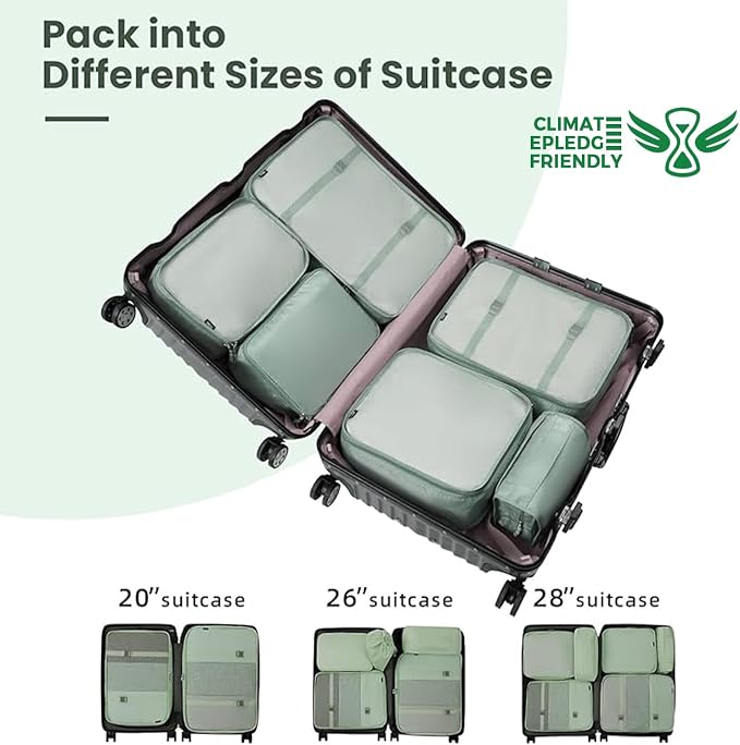 BAGAIL 6 Set/8 Set/10 Set Packing Cubes Various Sizes Packing Organizer for Travel Accessories Luggage Carry On Suitcase