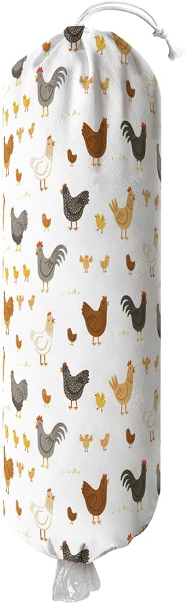 Plastic Bag Holder, Wall Mount Plastic Bag Organizer Dispenser Reusable Grocery Bag Organizer for Home Kitchen(Chicken)