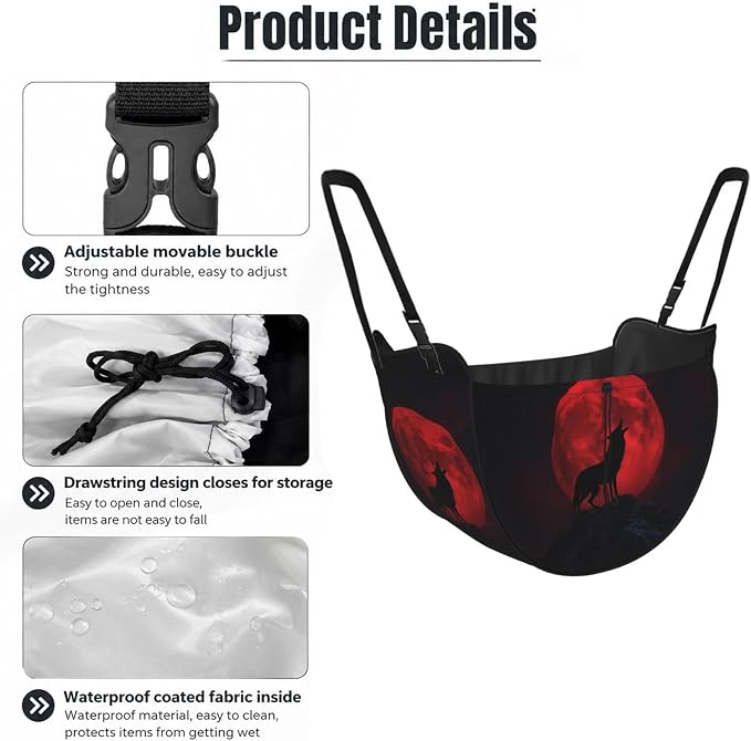 Moon Wolf Car Seat Organizer-Backseat Storage Bag for Travel | Waterproof Durable. Holds Snacks Gear Essentials. Fits Most Cars.