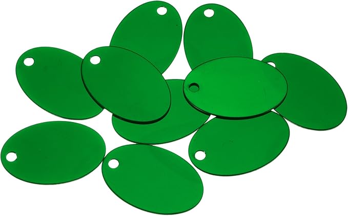 Rebower Aluminum Blank Tags Engraving Metal Stamping Blanks,[for Number Tag, Dog Tag,Pendant Decoration] - 1.5 x 1 Inch/Green / 25 Pcs