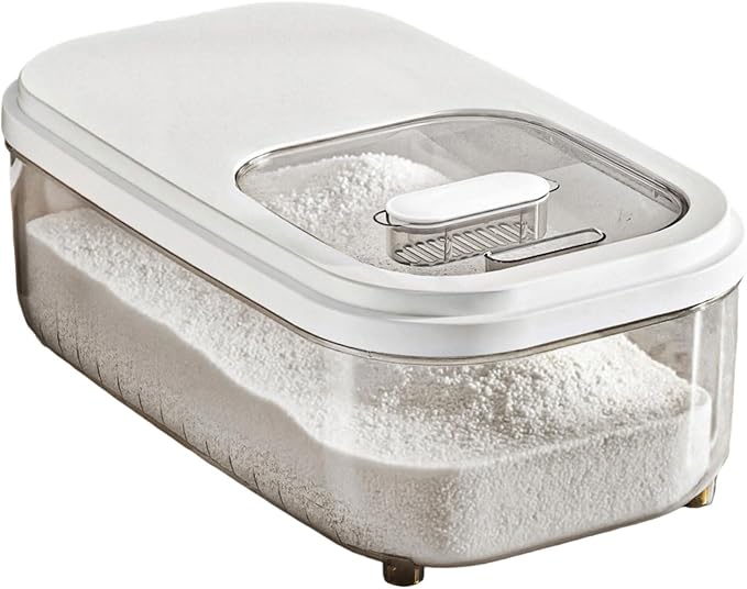 Kitchen Organiser with Sliding Cover Large Capacity Easy Designs Bin for Cereals and Pet Food Storage Slide Lid Rice Bucket