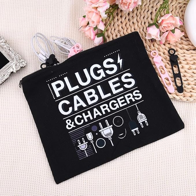 Sisadodo Charging Cable Organizer Travel Bag Toiletry Makeup Cosmetic Bags Medicine Med Toiletry Bag Pouch Diabetic Gifts Bags