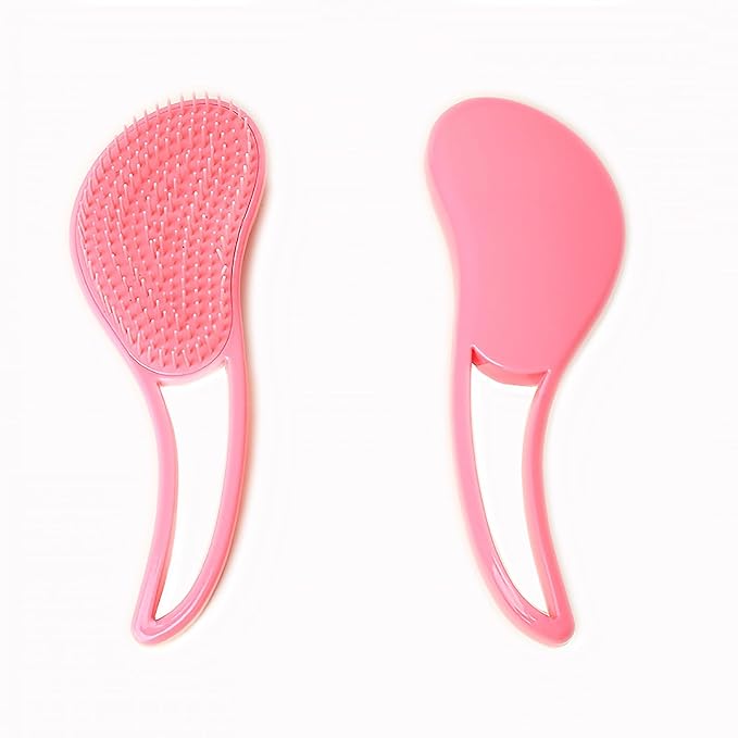 Dog Grooming Brush, Soft Puppy Massage Brush, Pet Hair Bathing Brush Comb, Hangable Grooming Tool for Poodles, Teddy, Yorkies, Maltese, Shih Tzu, Chihuahua (Dark Pink)