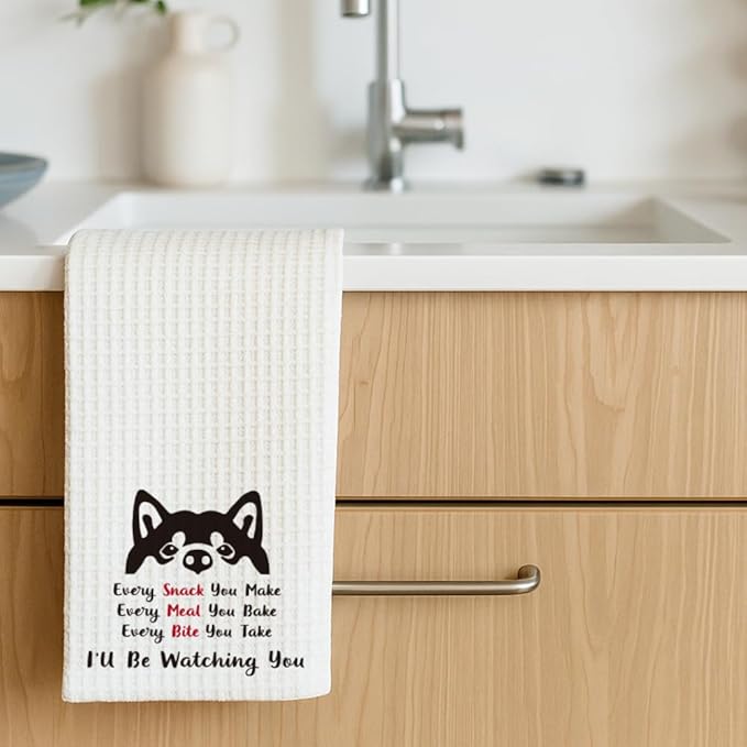 Funny Kitchen Towels Decor Gifts for Women Men Mom Dad Dog Lover Mom,Hand Towel Decor for Home Bathroom,Tea Towels Dish Towel Drying Cloth for Kitchen,Dog Mom's Birthday Gifts
