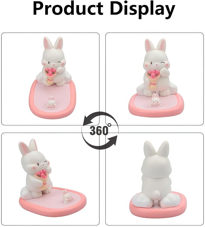 Bunny Phone Stand Mobile Holder Rabbit Desktop Phone Holder Animal Figurine