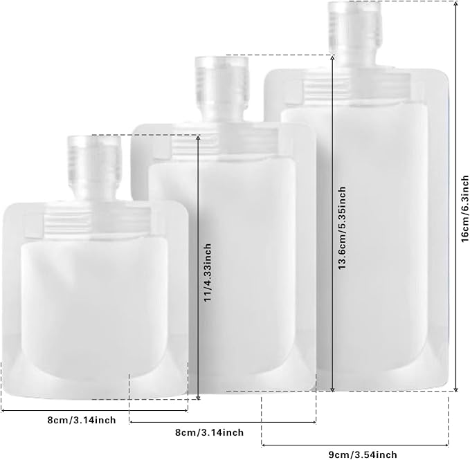 9Pcs 30/50/100ml Travel Size Toiletries with Small Funnel & Label | 9 Pcs 3 Sizes 30ml/50ml/100ml Travel Size Toiletries, Makeup Bag Travel Toiletry Bag for Women, Pouches for Toiletries